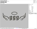 999 Angel Embroidery File 4 size