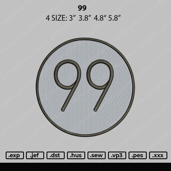 99 Embroidery File 4 size