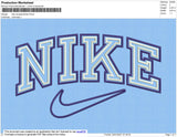 Nike Double Outlines Embroidery File 8 Size