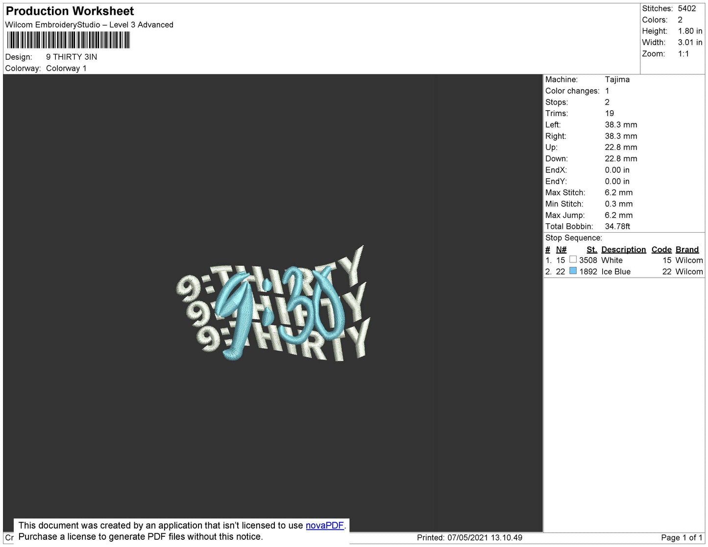9 Thirty Embroidery File 4 size