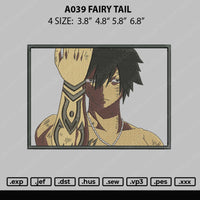 A039 Fairy Tail Embroidery File 4 size