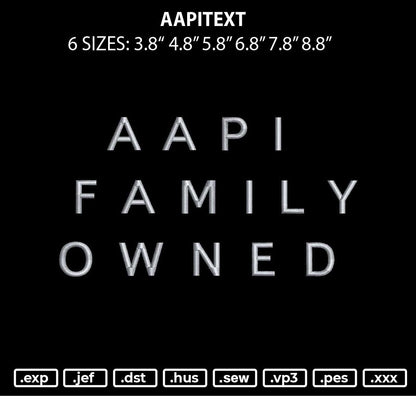 Aapitext Embroidery File 6 sizes