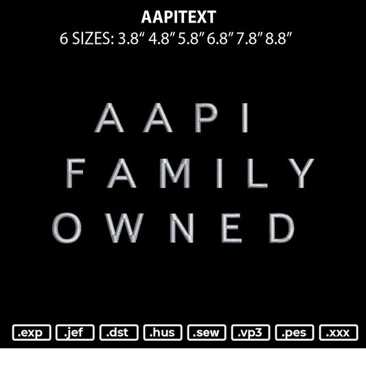 Aapitext Embroidery File 6 sizes