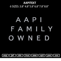 Aapitext Embroidery File 6 sizes