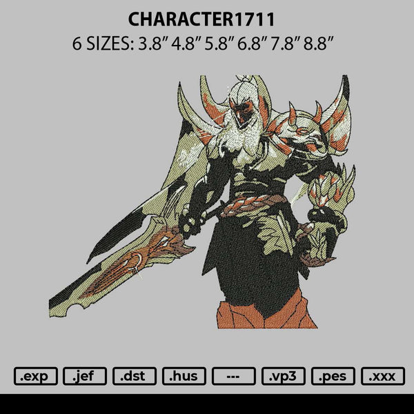 Character1711 Embroidery File 6 sizes