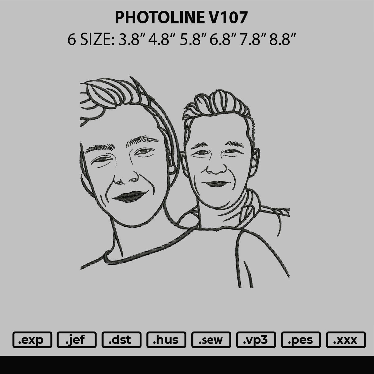 Photoline V107 Embroidery File 6 sizes