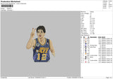 Basketball Player 12 Embroidery File 6 sizes