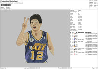 Basketball Player 12 Embroidery File 6 sizes