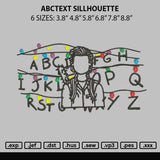 Abctext Sillhouette Embroidery File 6 sizes