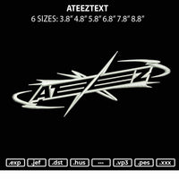 Ateeztext Embroidery File 6 sizes