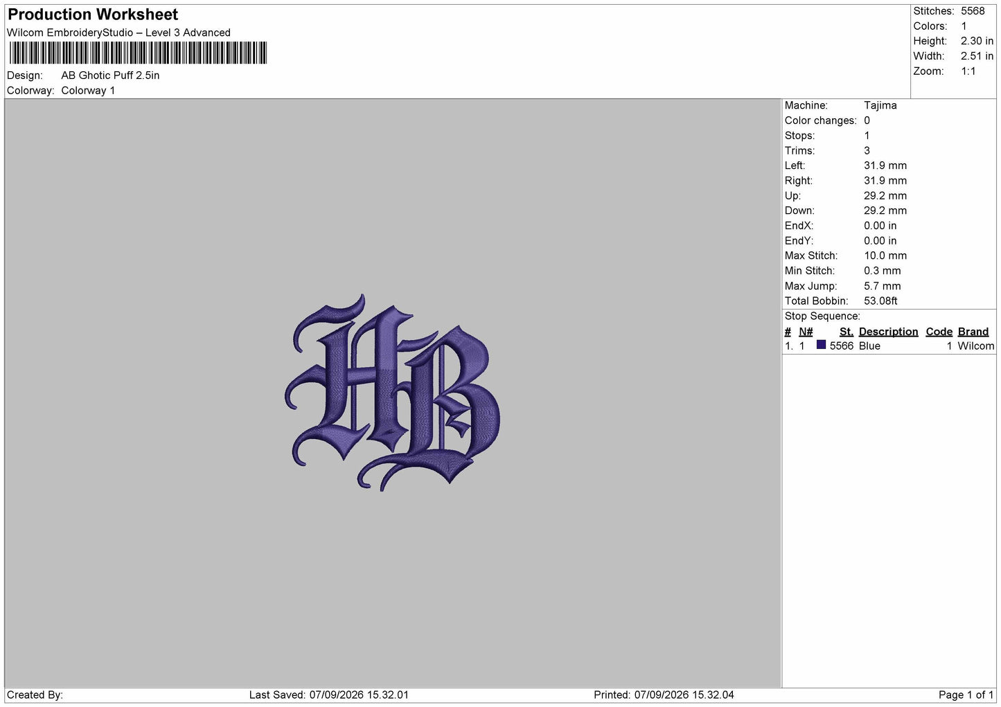Ab Ghotic Puff Embroidery Machine Design File 6 sizes