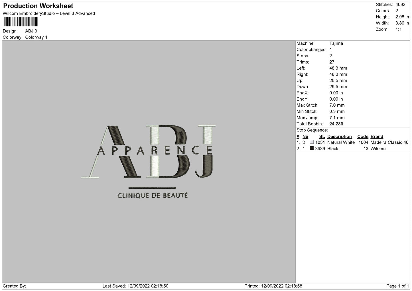 ABJ Embroidery File 5 sizes