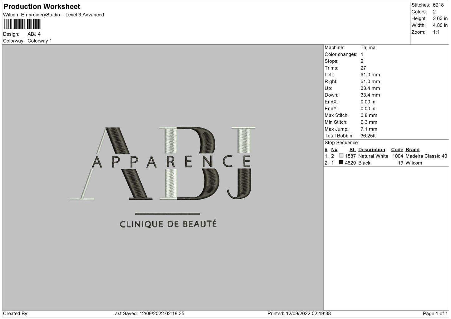 ABJ Embroidery File 5 sizes