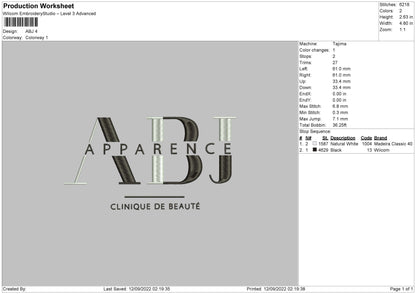 ABJ Embroidery File 5 sizes