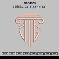 Logo 1909 Embroidery File 6 sizes