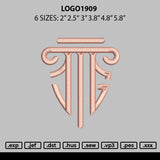 Logo 1909 Embroidery File 6 sizes