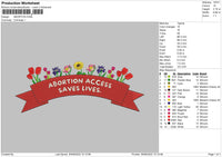 Saves Lives Embroidery File 4 sizes