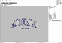 ABUELO Embroidery File 6 Size