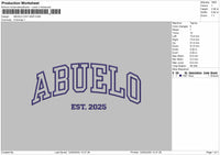 ABUELO Embroidery File 6 Size