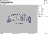 ABUELO Embroidery File 6 Size