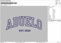 ABUELO Embroidery File 6 Size