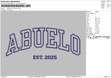 ABUELO Embroidery File 6 Size