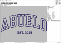 ABUELO Embroidery File 6 Size