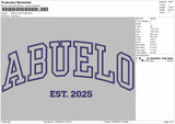 ABUELO Embroidery File 6 Size