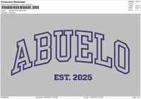 ABUELO Embroidery File 6 Size