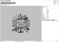 Ace Carpentry Embroidery File 4 size