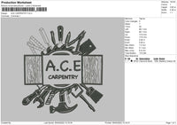 Ace Carpentry Embroidery File 4 size