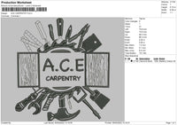 Ace Carpentry Embroidery File 4 size