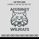 Cat Text 2809 Embroidery File 6 sizes