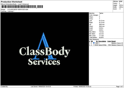 Classtext 1806 Embroidery File 6 sizes