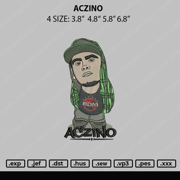 Aczino Embroidery ile 4 sizes