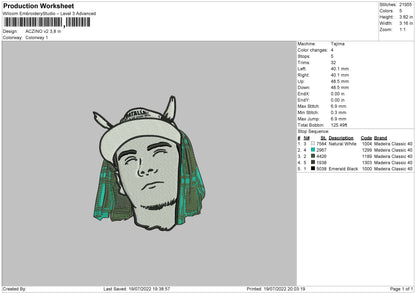Aczino V2 Embroidery File 4 sizes