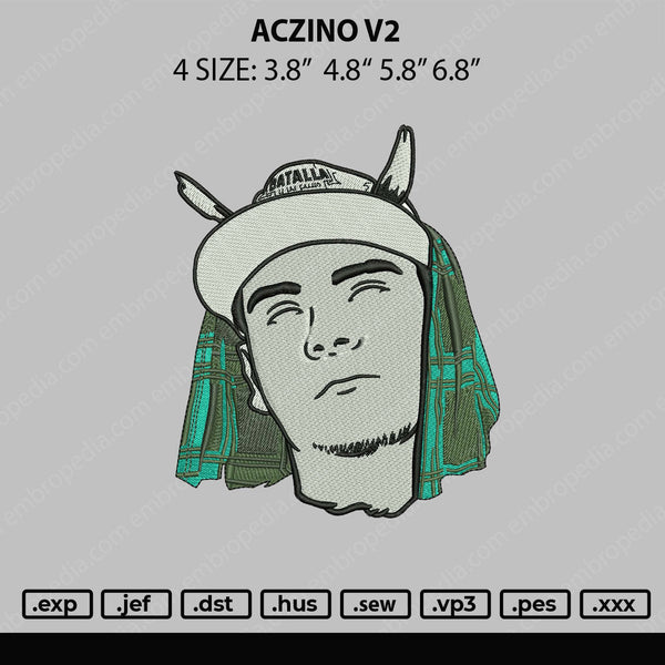 Aczino V2 Embroidery File 4 sizes