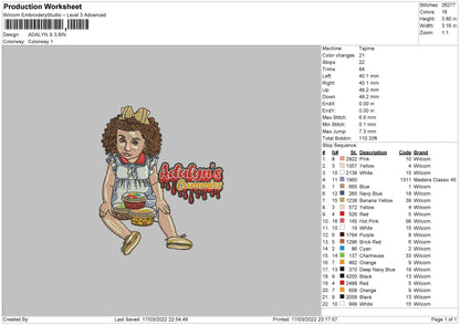 Adalyn Embroidery File 4 size