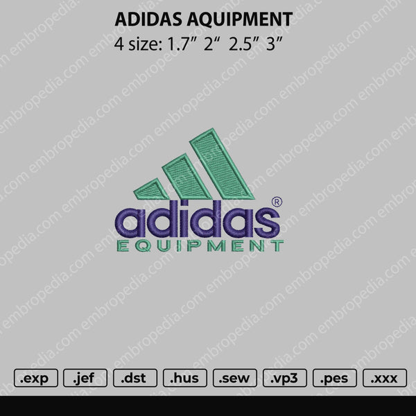 Adidas Aquipment Embroidery File 4 size