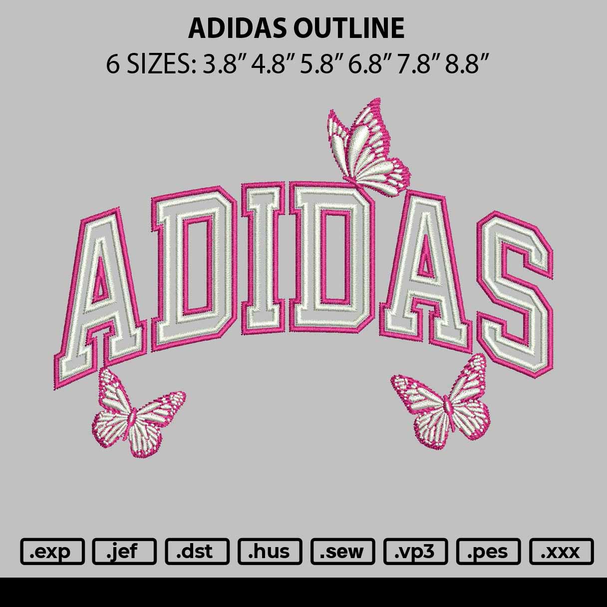 Adidas Outline Embroidery File 6 sizes