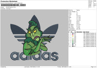 Adidasgrinch Embroidery File 6 sizes