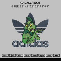 Adidasgrinch Embroidery File 6 sizes