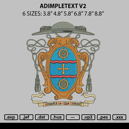 Adimpletext V2 Embroidery File 6 sizes