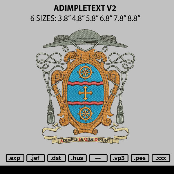 Adimpletext V2 Embroidery File 6 sizes