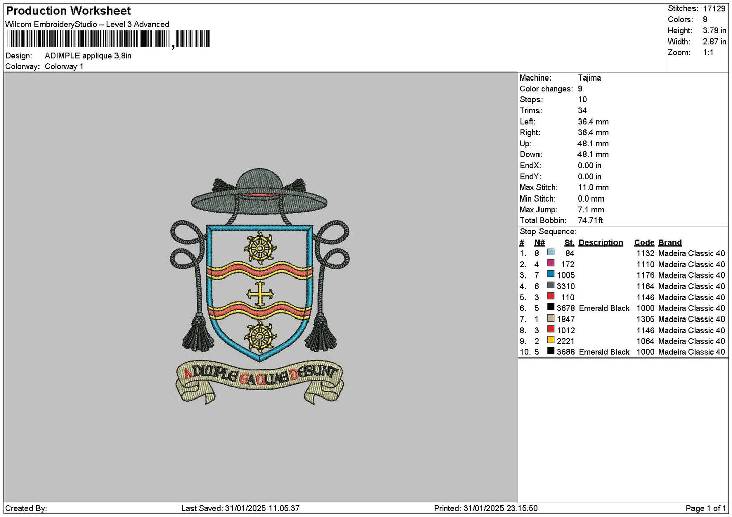 Adimple App Embroidery File 6 sizes