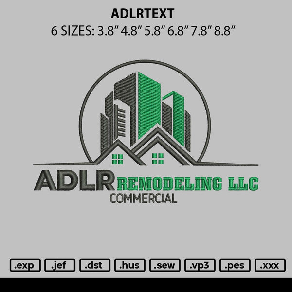 Adlrtext Embroidery File 6 sizes