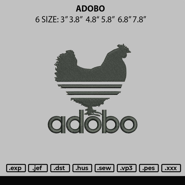 Adobo Embroidery File 6 sizes