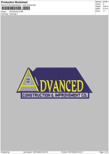 Advancedtext Embroidery Machine Design File 6 sizes