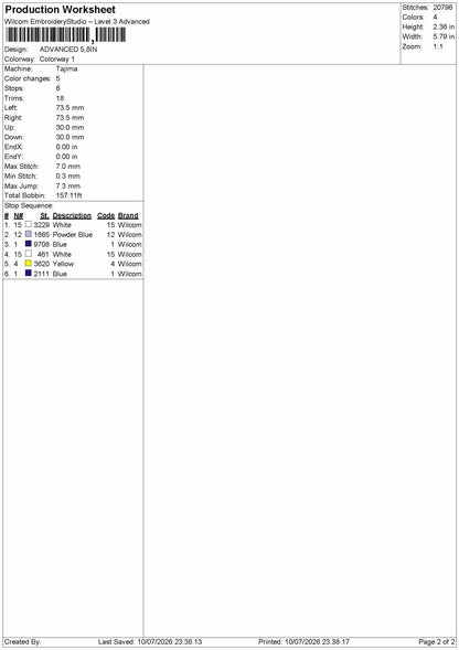 Advancedtext Embroidery Machine Design File 6 sizes