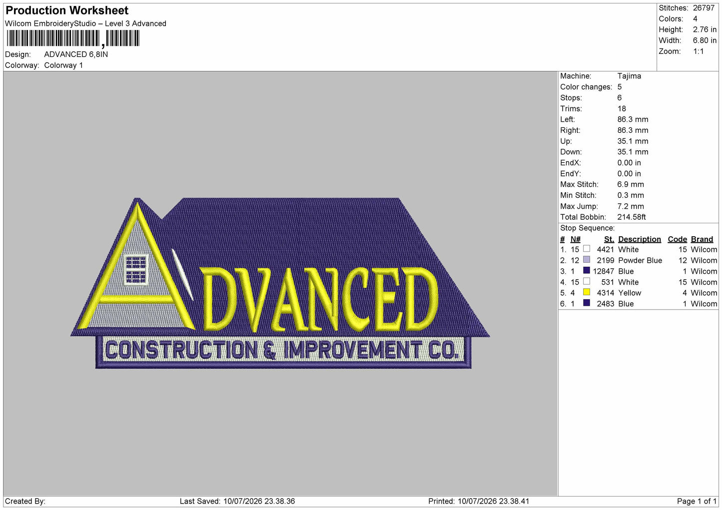 Advancedtext Embroidery Machine Design File 6 sizes
